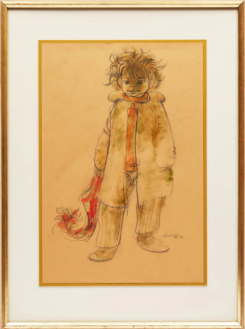 William Arthur Winter, Three Portraits , three mixed media and pencil works on paper; each mounted to card, 1971/1972 - view 5