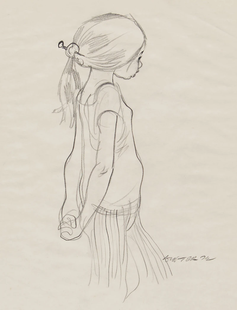 William Arthur Winter, Three Portraits , three mixed media and pencil works on paper; each mounted to card, 1971/1972 - view 7
