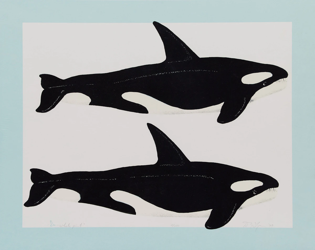 David Thauberger, Whale Print, colour lithograph, 1979