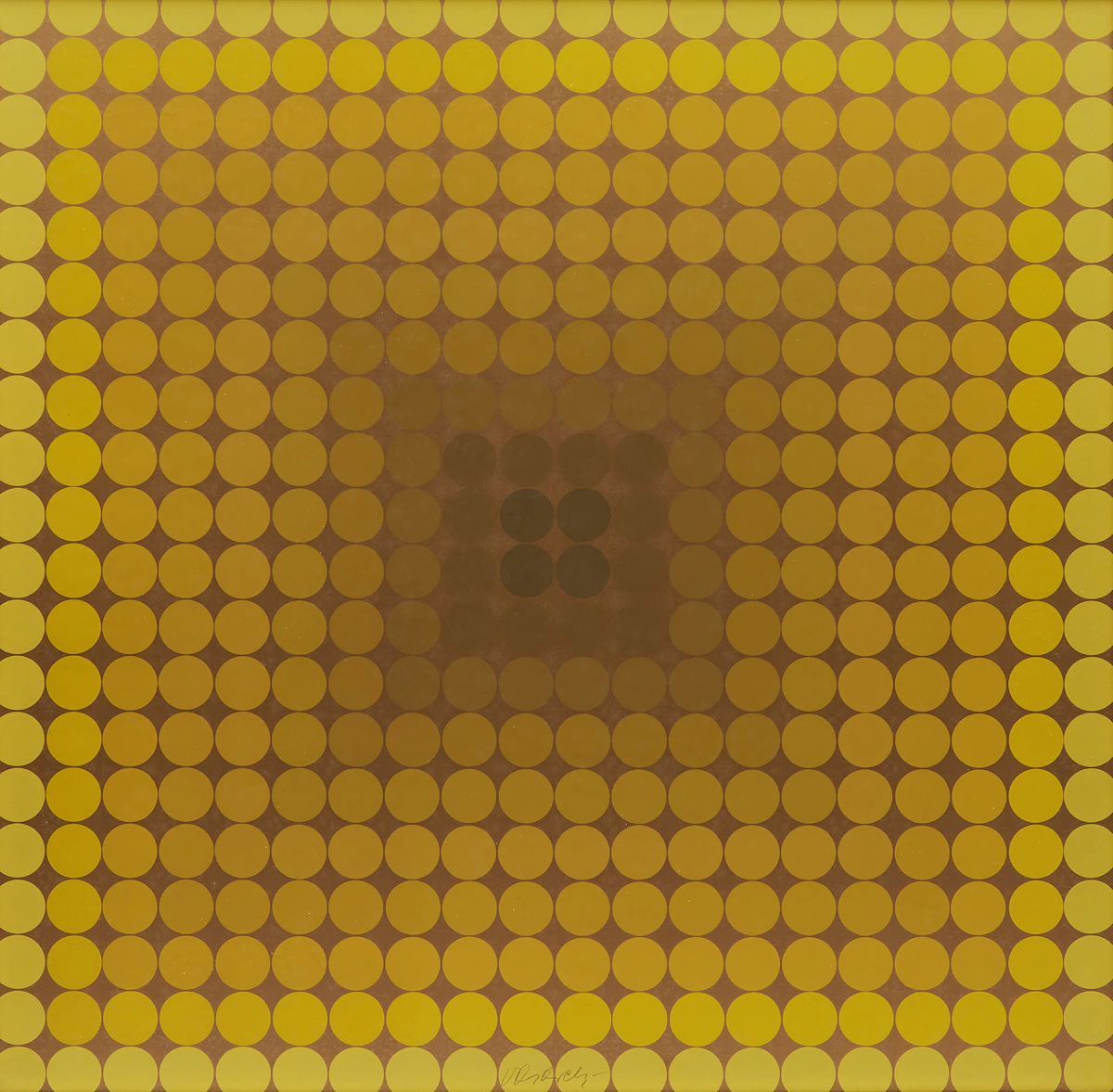 Victor Vasarely, Gold Structure (from CTA 102) , colour serigraph