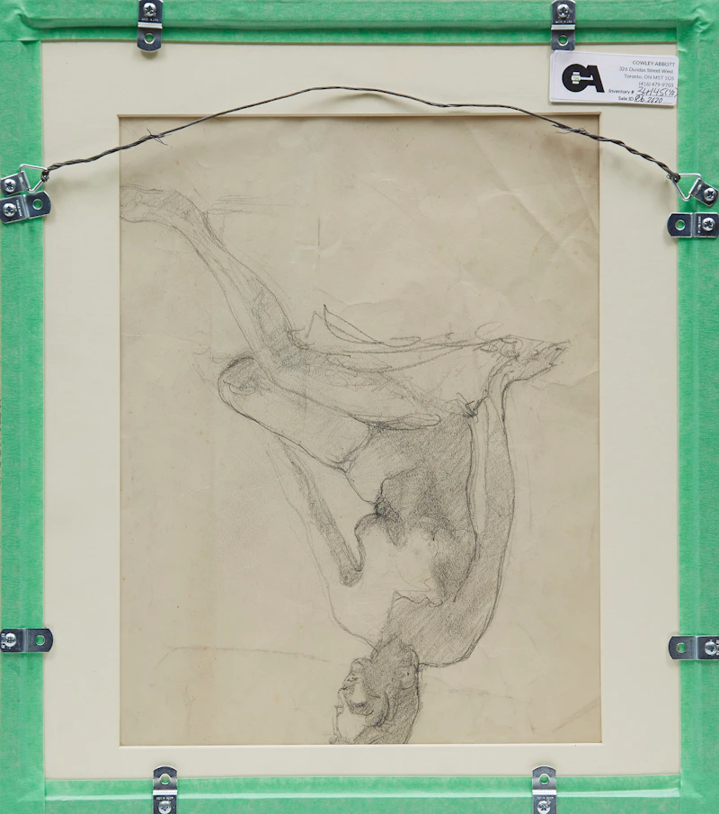 Manly Edward MacDonald, Nude Sketch of a Woman; Portrait of a Man in a Hat, two pencil sketches on paper - view 3