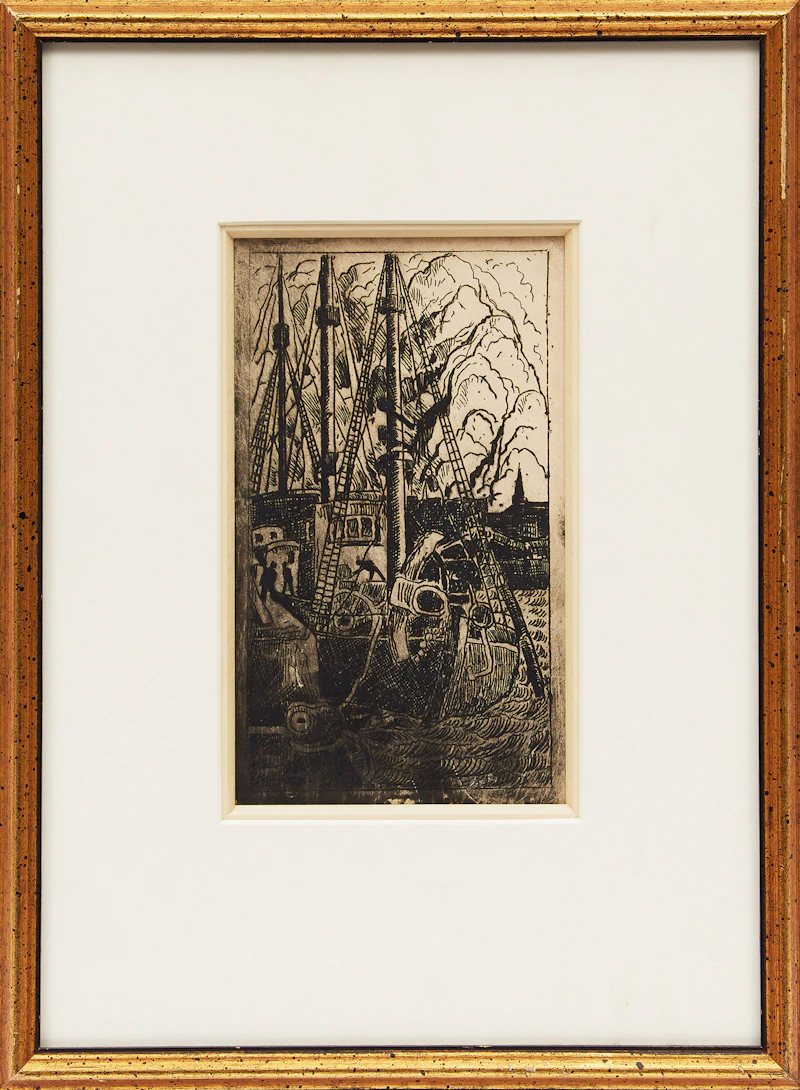Marc-Aurèle Fortin, Montréal le port , engraving - view 2