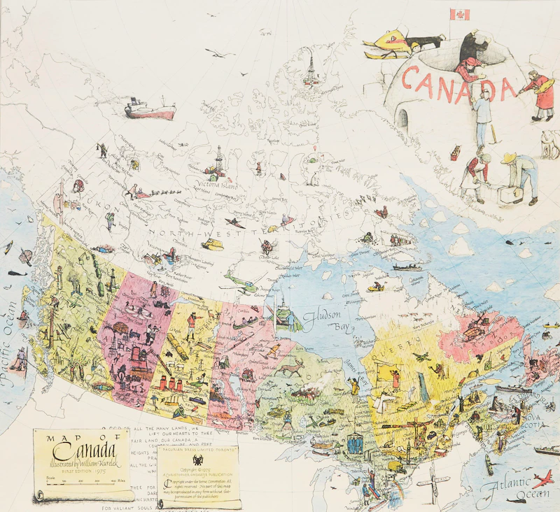 William Kurelek, Map of Canada, colour lithograph - view 2