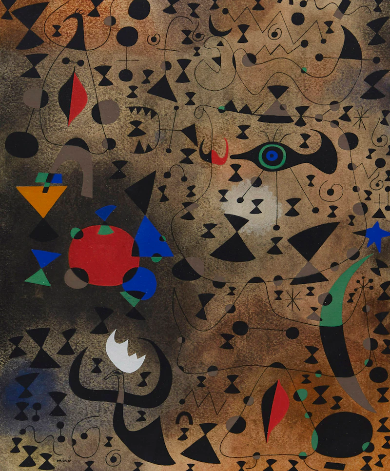 Joan Miró, Femmes au bord du lac à la surface irisée par le passage d'un cygne