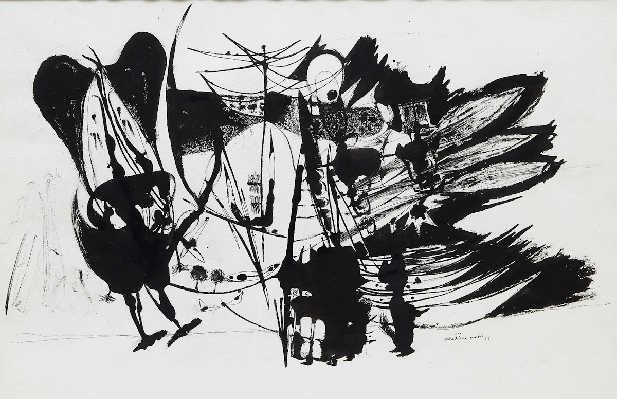 Albert  Dumouchel, Sans titre, ink on paper, 1951