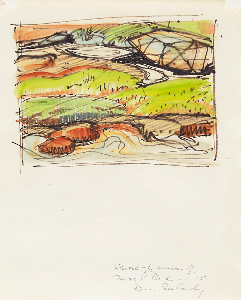 Doris Jean McCarthy, Sketch for Canvas of Moss and Rocks 