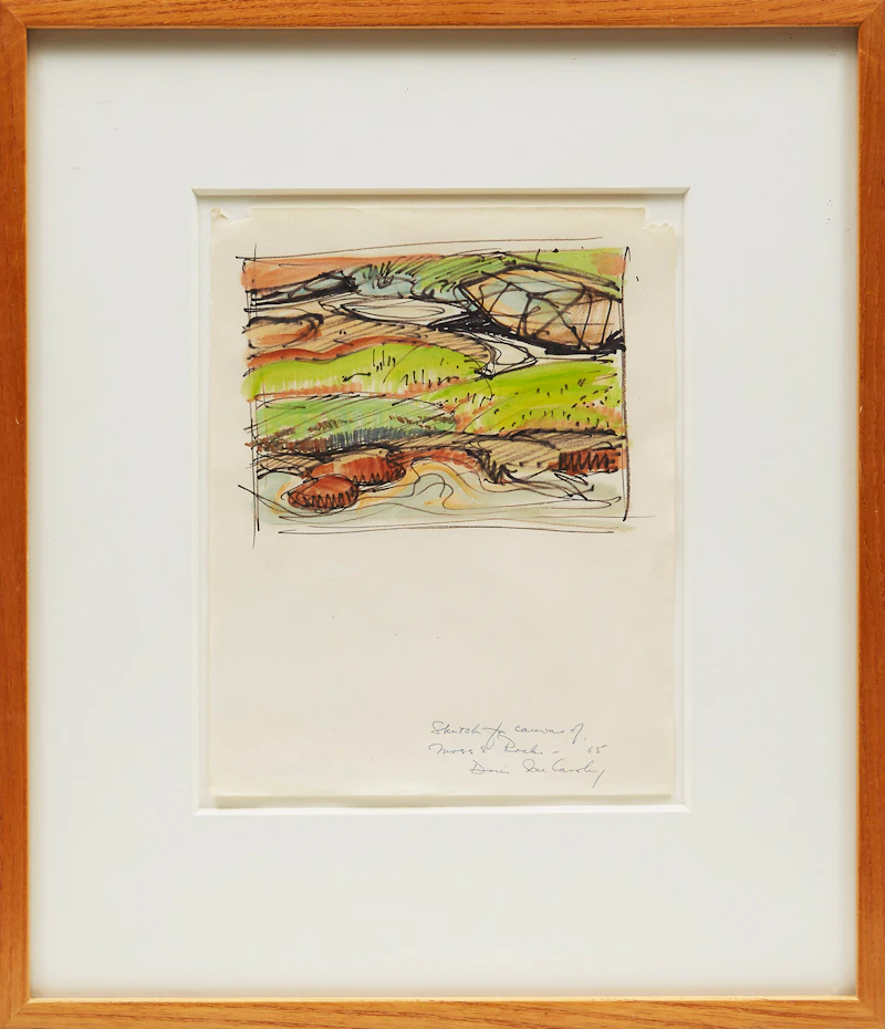 Doris Jean McCarthy, Sketch for Canvas of Moss and Rocks , mixed media on paper - view 2