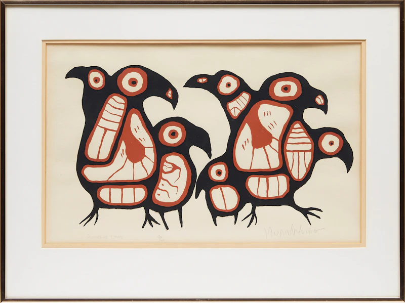 Norval Morrisseau, Gathering Loons, colour serigraph - view 2