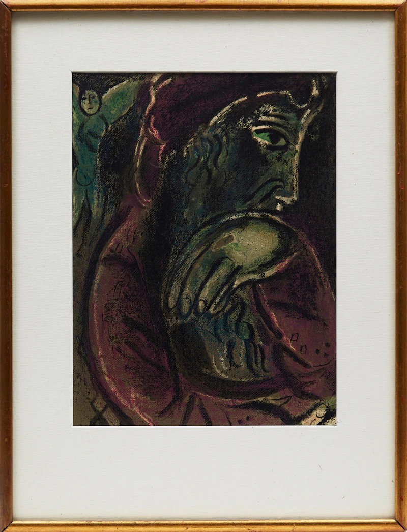 Marc Chagall, Job Désespéré (Job Disconsolate), from Dessins pour la Bible, 1958-60 [Mourlot 254, Cramer 42], lithograph in colours, 1958-60 - view 2