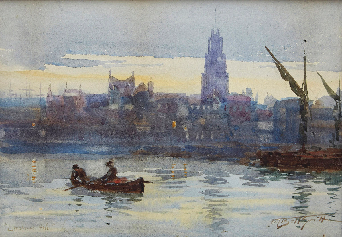 Frederic Marlett Bell-Smith, Limehouse Hole, watercolour