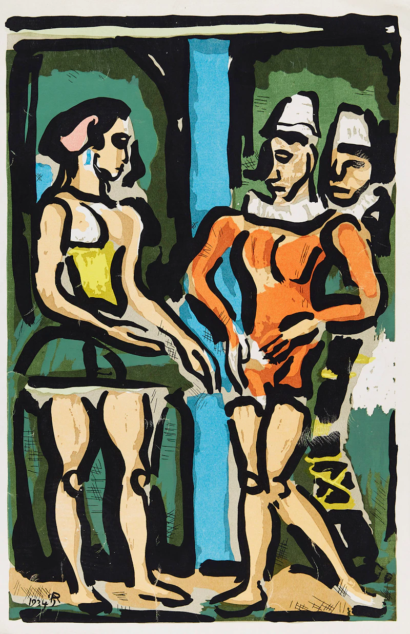 Harlequins and Ballerina by Georges Rouault