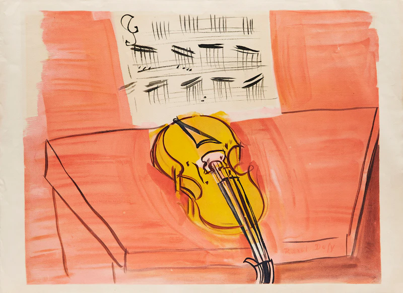 Raoul Dufy, Music, colour lithograph - view 2
