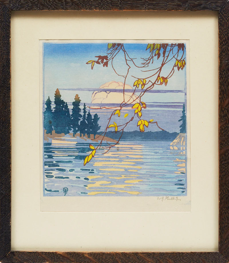 Walter Joseph Phillips, The Golden Hour, colour woodcut - view 2