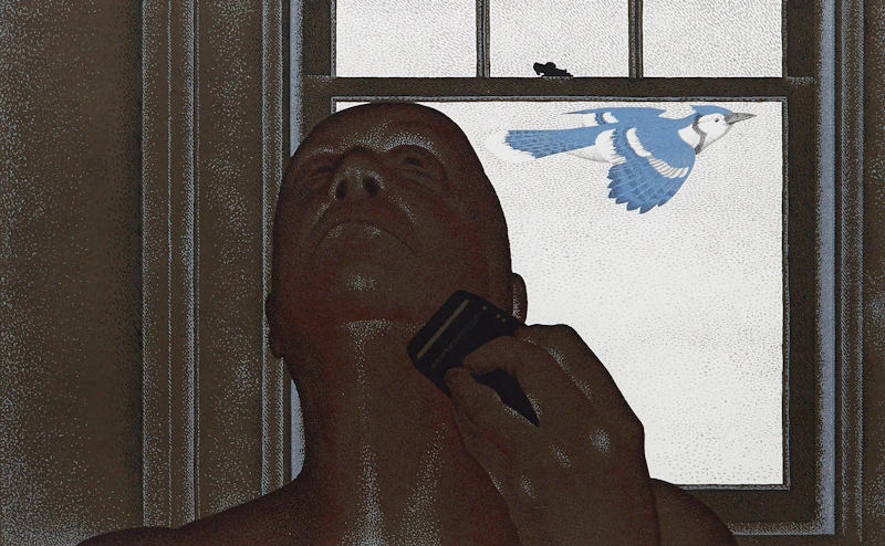 Artist and Blue Jay by David Alexander Colville
