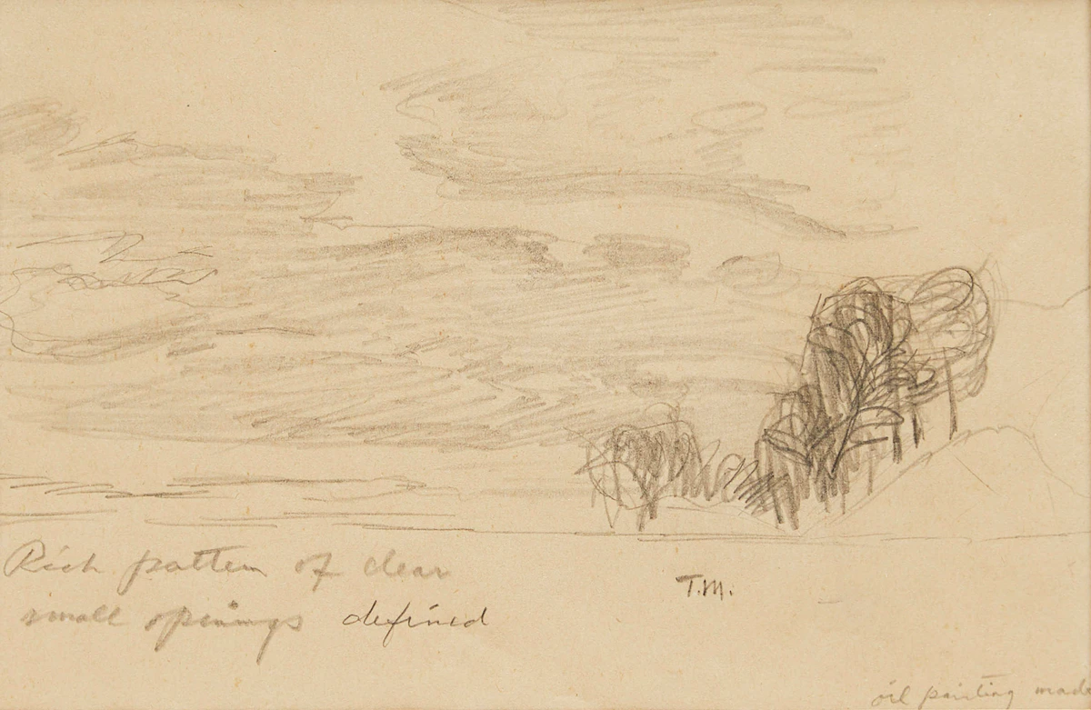 Thoreau MacDonald, Landscape , pencil drawing