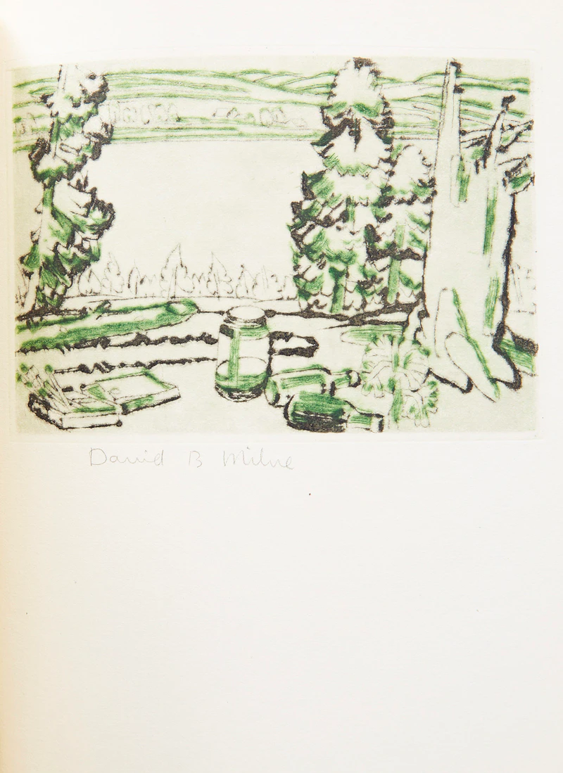 Painting Place (Hilltop) within the Colophon by David Brown Milne
