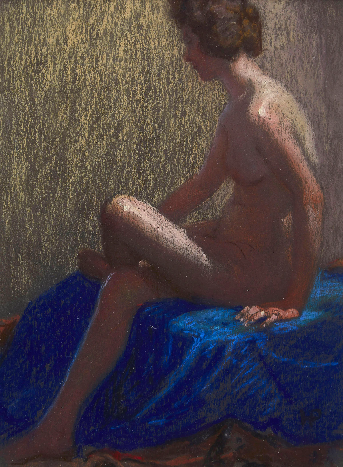 Herbert Sidney Palmer, Seated Nude, Side Facing , pastel, circa 1920