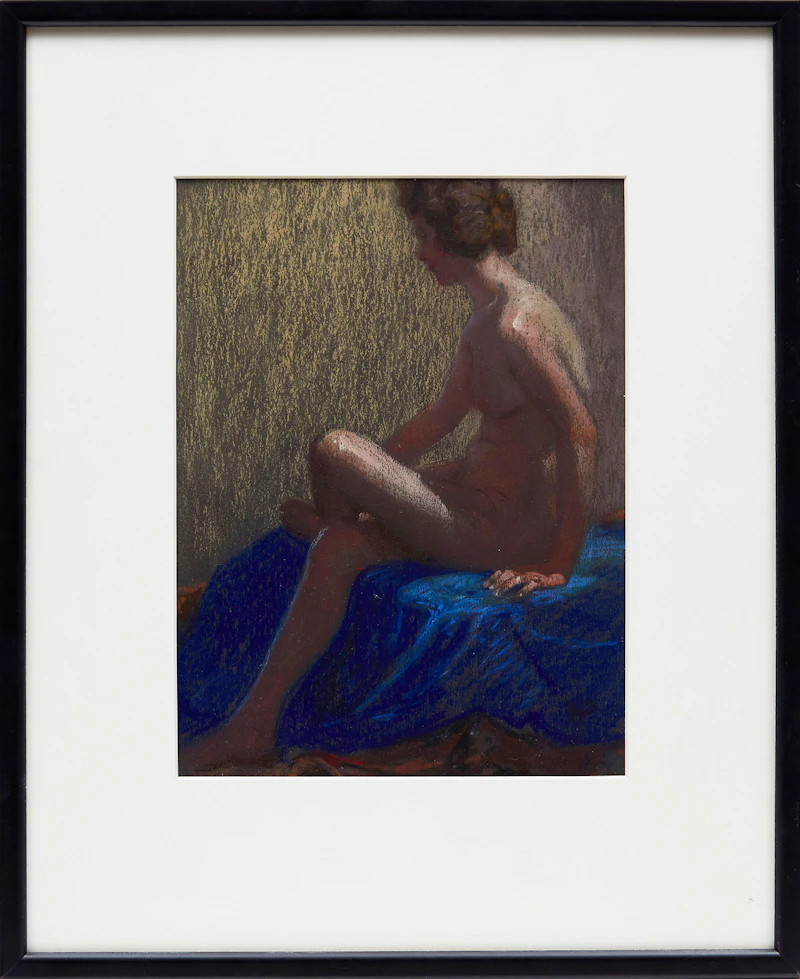 Herbert Sidney Palmer, Seated Nude, Side Facing , pastel, circa 1920 - view 2