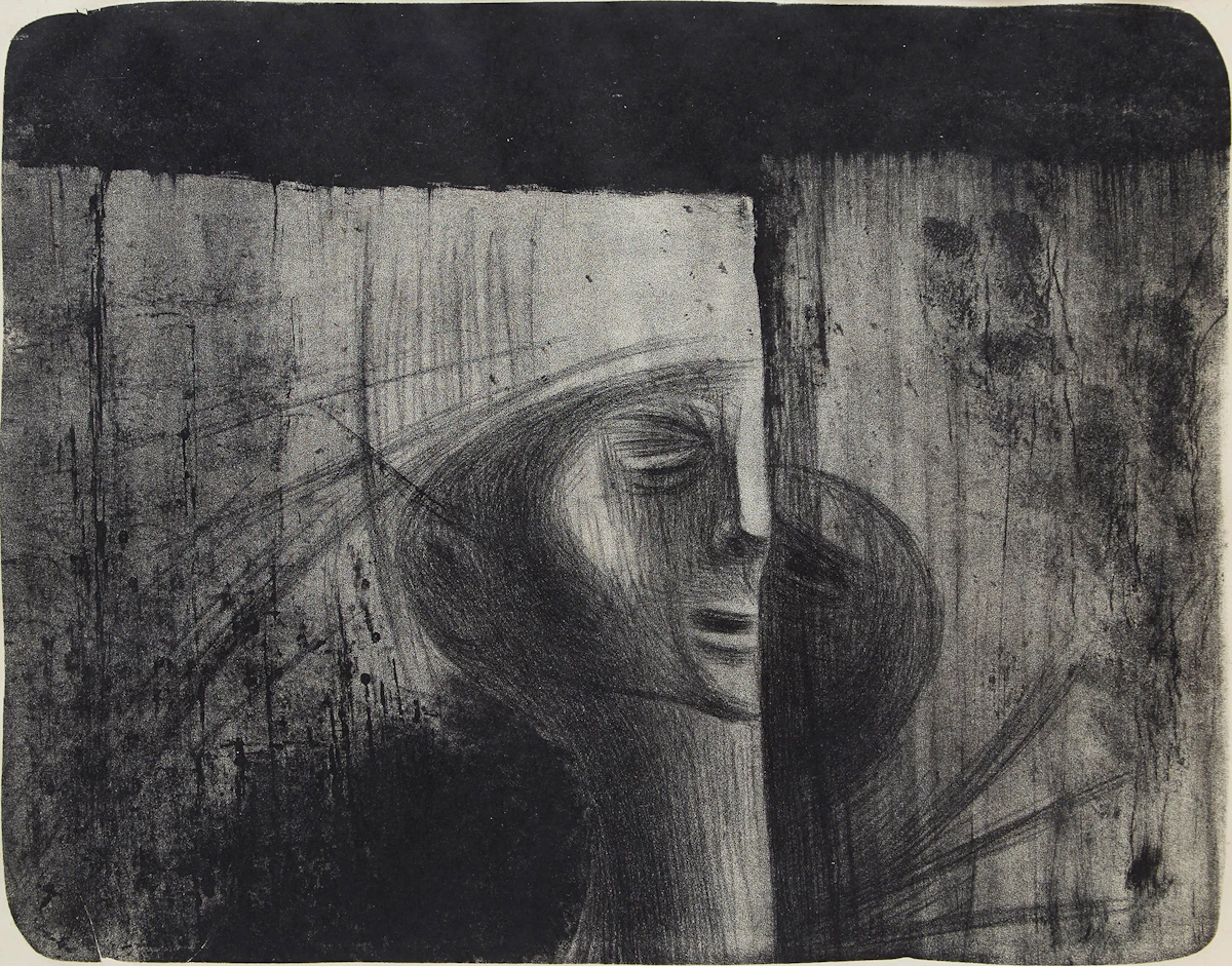 Frederick Hagan, Support with Head, lithograph, 1962