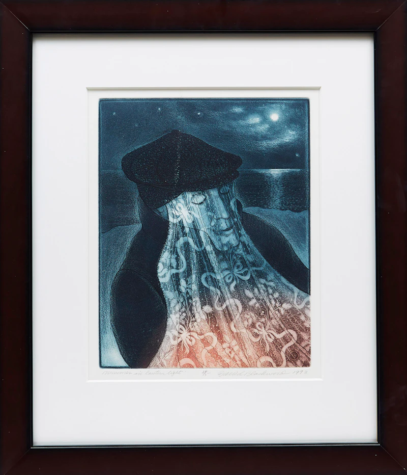 David Lloyd Blackwood, Mummer in Lantern Light, colour etching and aquatint, 1993 - view 2