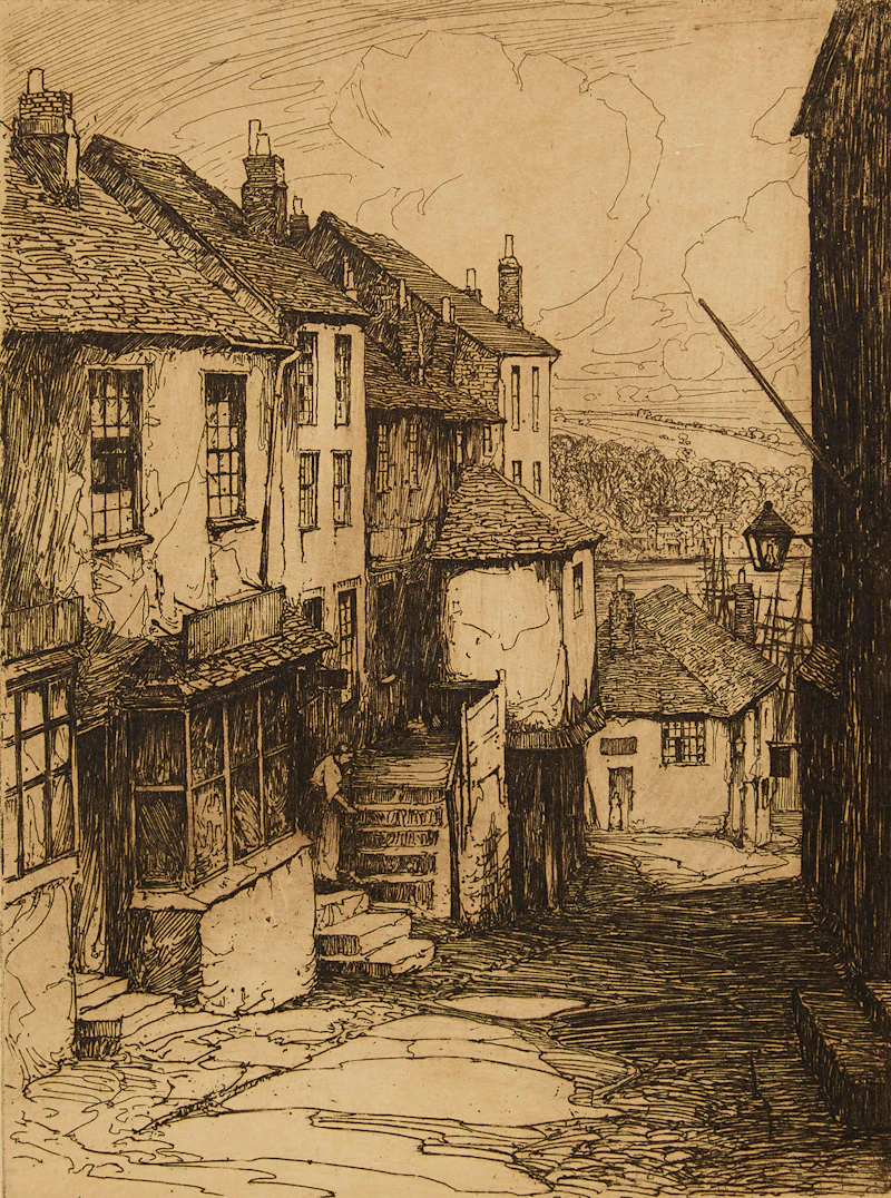 Two Street Scenes by Alfred Swatkins