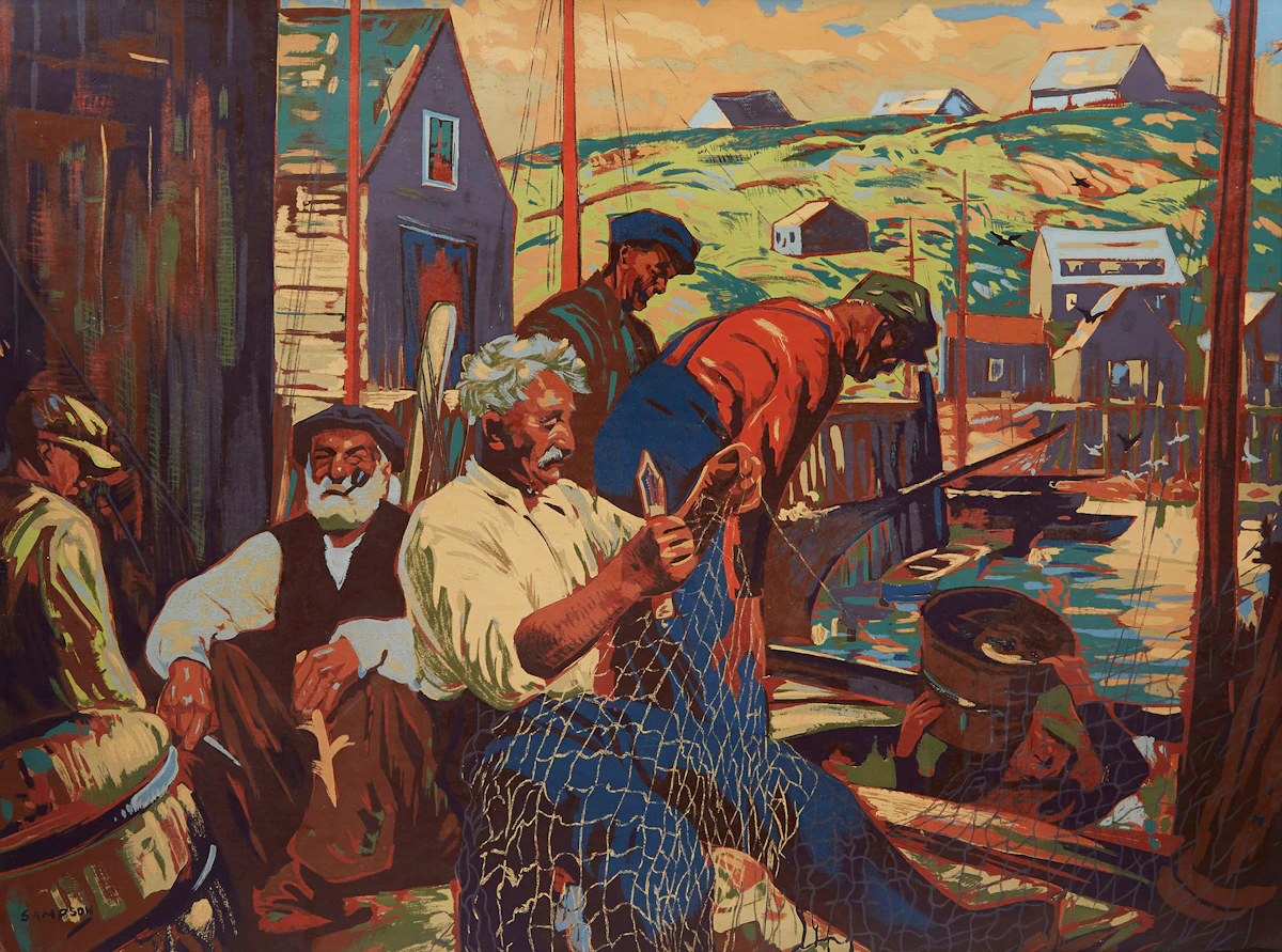 Joseph Ernest Sampson, Veterans of the Sea, silkscreen
