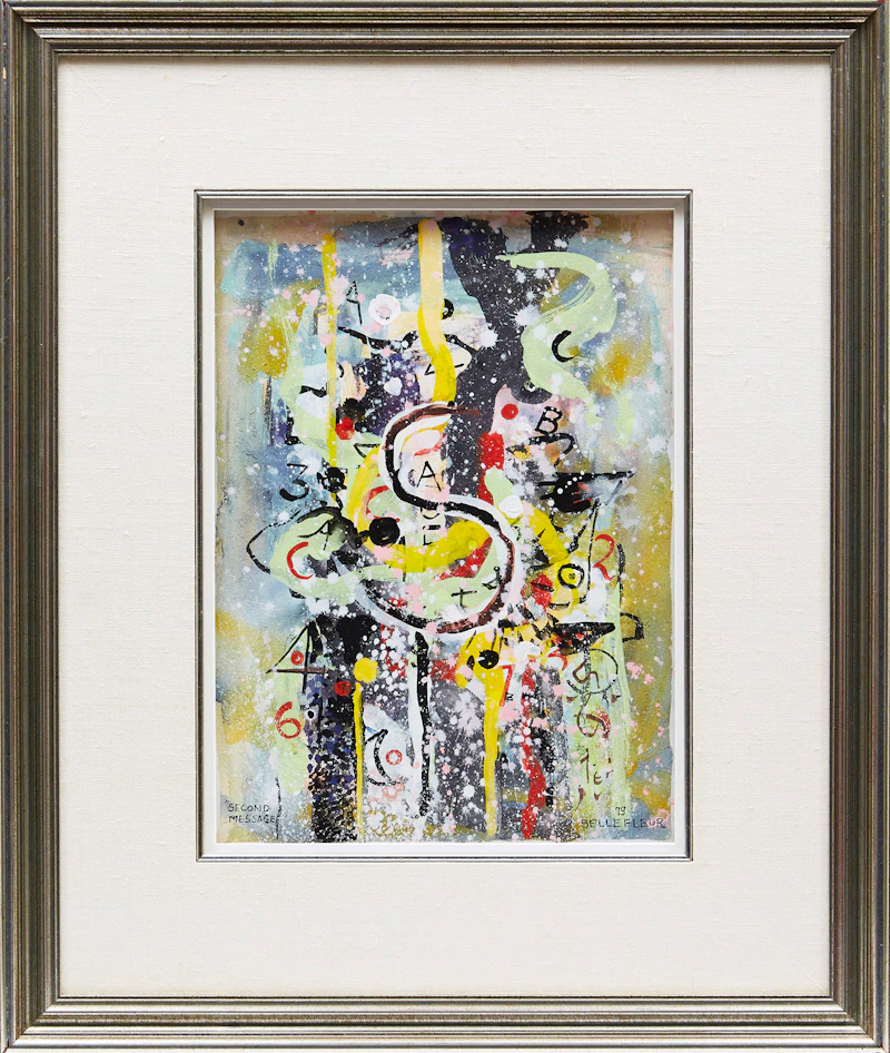 Léon Bellefleur, Second Message, gouache on paper, 1979 - view 2