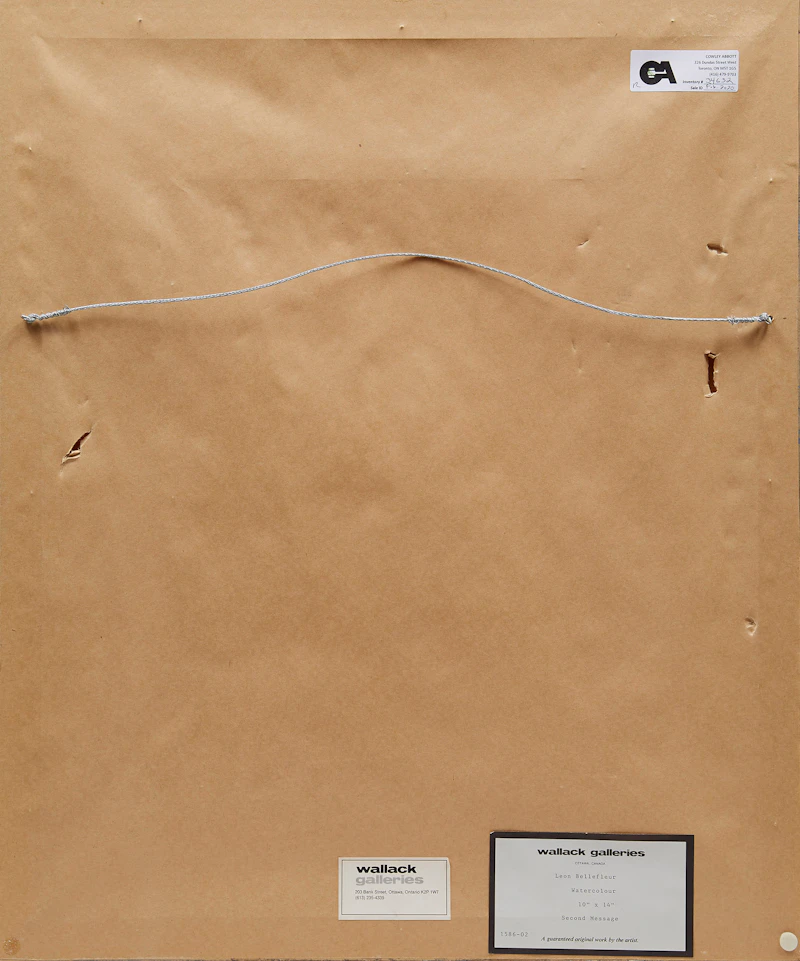 Léon Bellefleur, Second Message, gouache on paper, 1979 - view 3