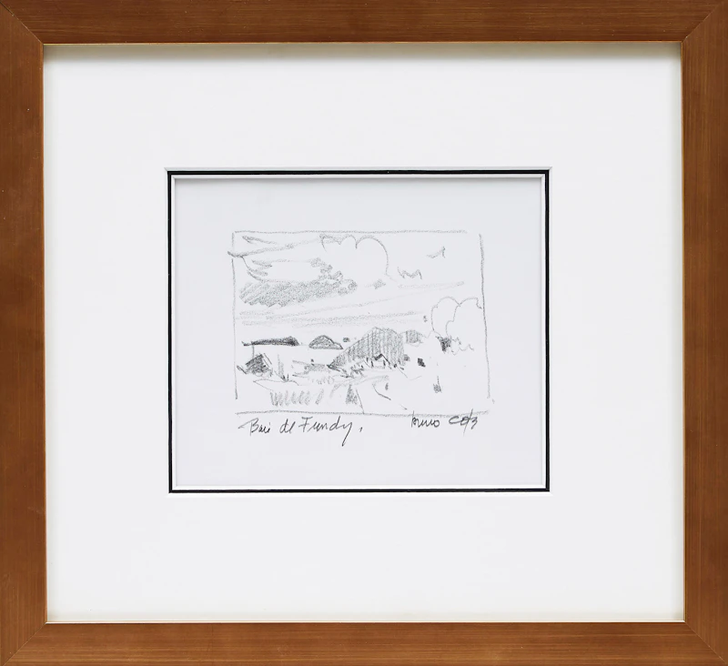 Bruno Côté, Baie de Fundy; Landscape with Trees; Landscape with Lake , three pencil sketches - view 2