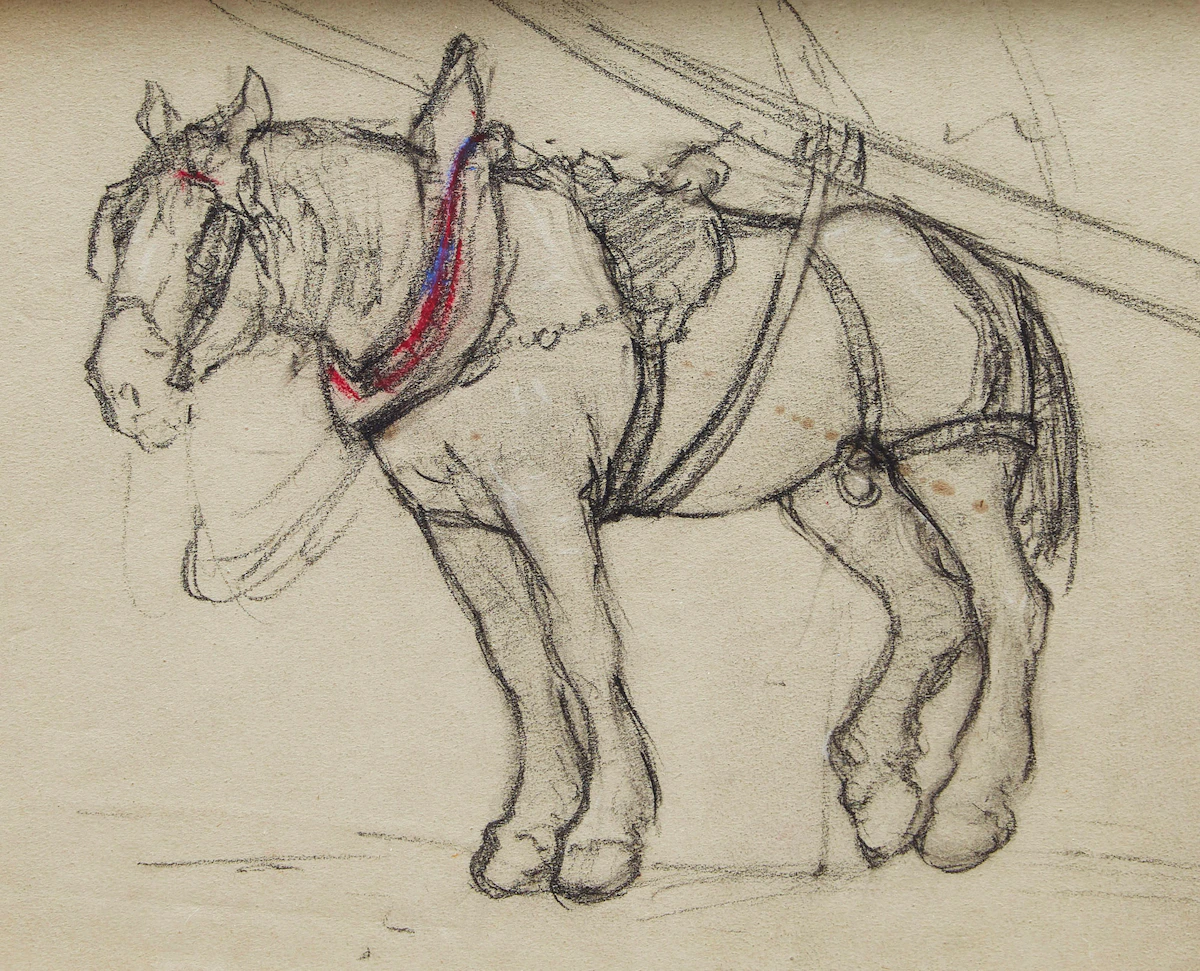 Manly Edward MacDonald, Horse, pencil sketch on paper