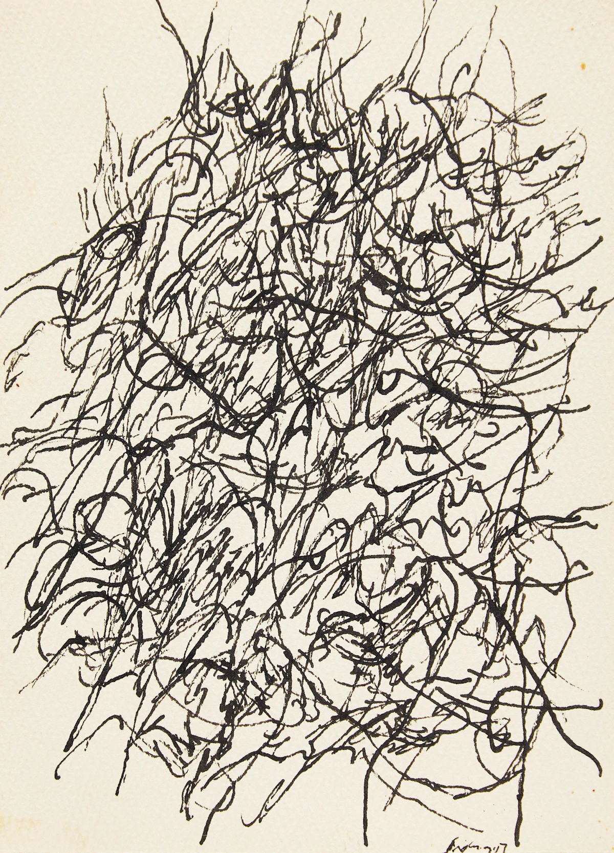 Guido Molinari, Abstraction , ink on card