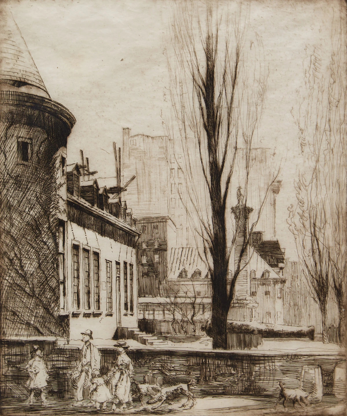 Herbert Raine, Chateau de Ramezay, Montreal, P.Q., etching