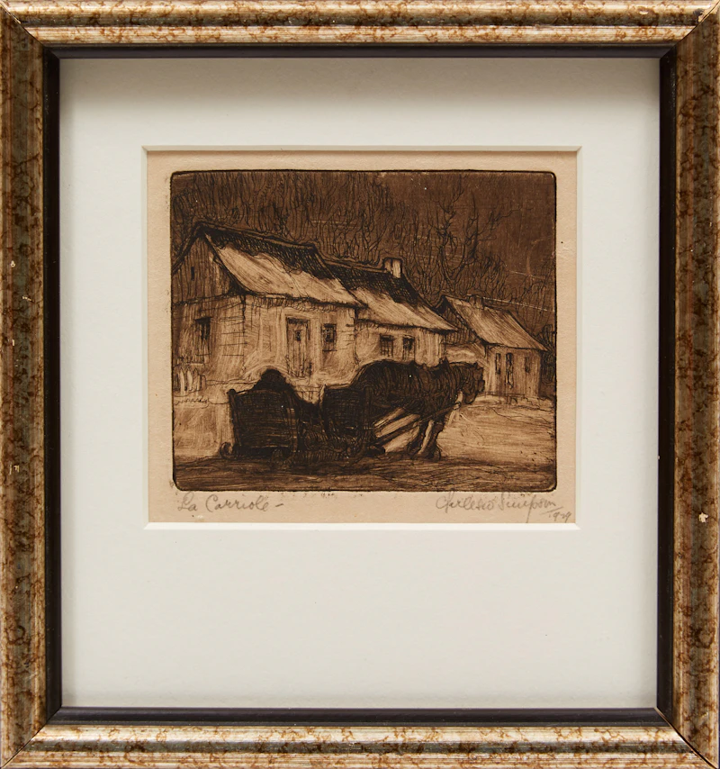Charles Walter Simpson, La Carriole, etching, 1929 - view 2