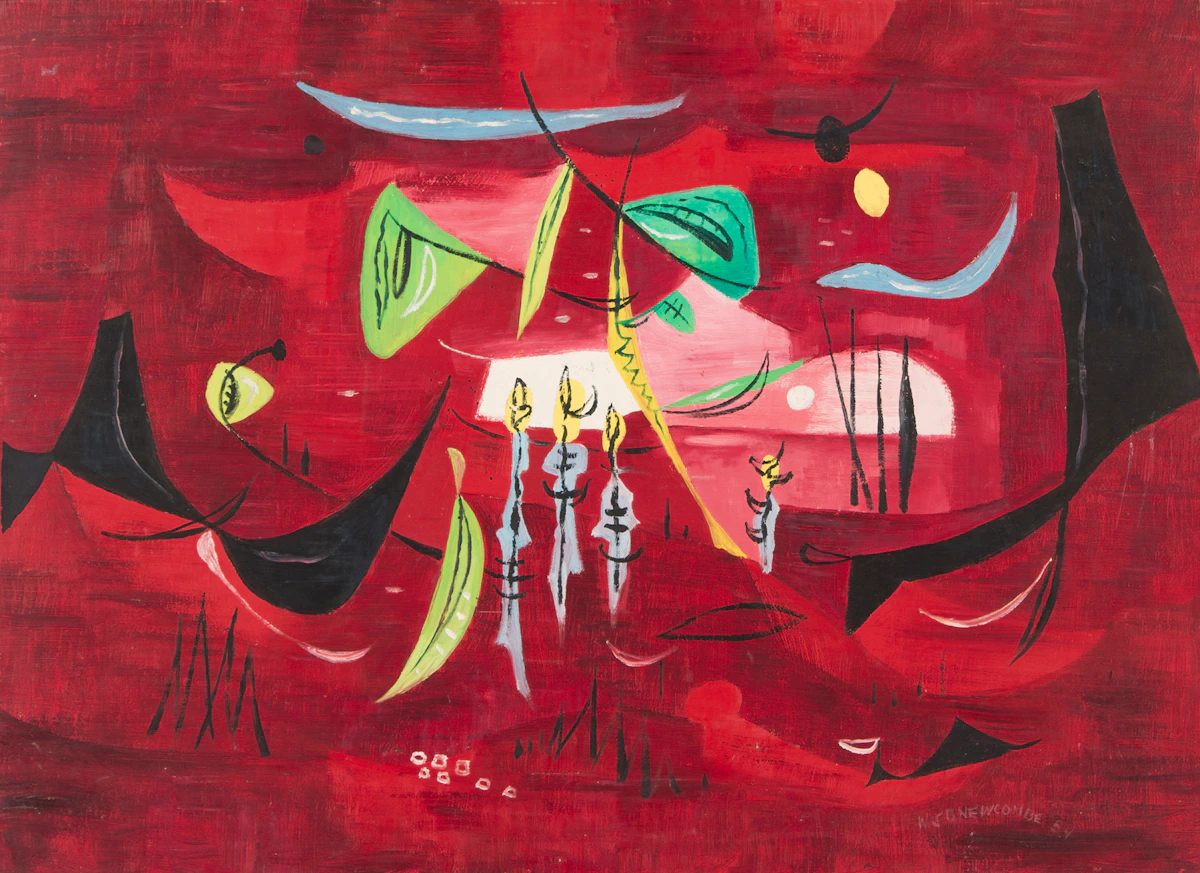 William John Bertram Newcombe, Where The Sun Is, oil on board, 1954