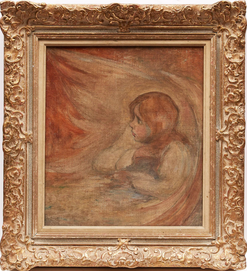 Charles Ernest de Belle, Girl with a Puppy, oil on canvas - view 2