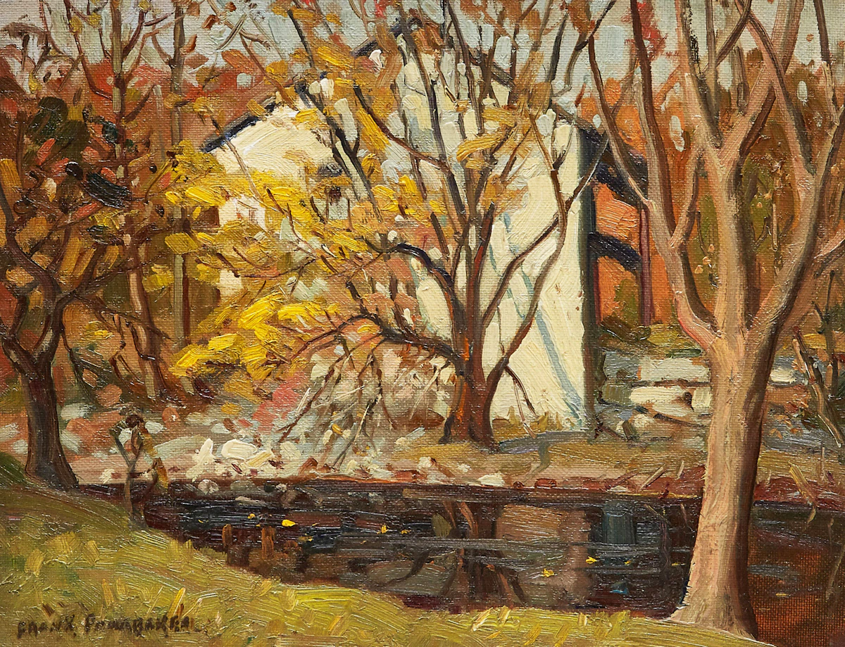Frank Shirley Panabaker, Riverside Cottage, oil on canvas