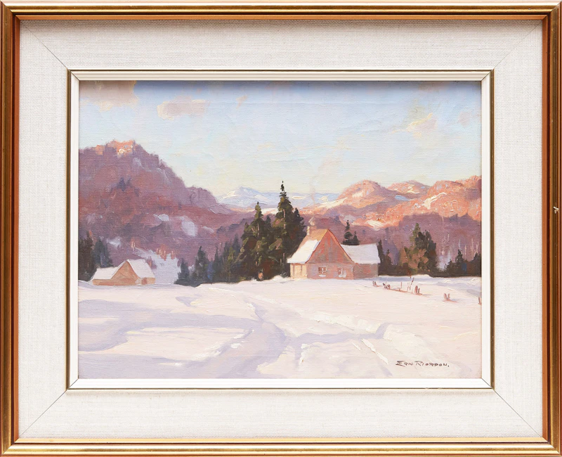 Eric Riordon, Cottage in Winter, oil on canvas - view 2