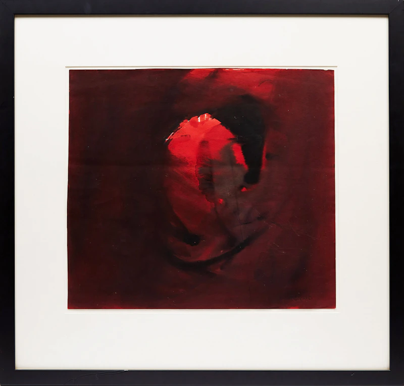 William Ronald, Red Abstraction, watercolour - view 2