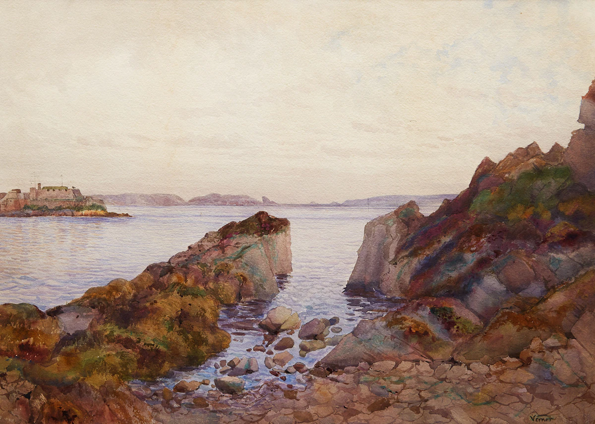 Frederick Arthur Verner, Castle Cornet, Guernsey Island, watercolour