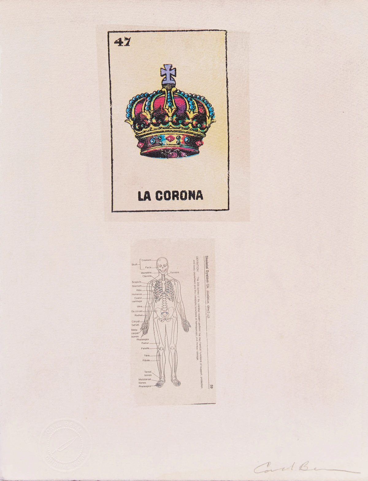 Carl Beam, La Corona, mixed media on paper