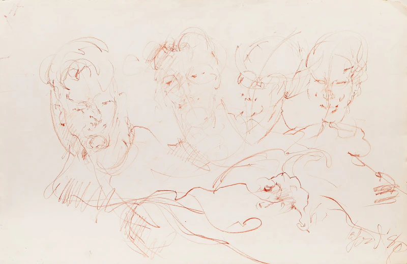 Telford Fenton, Two Works on Paper , conté - view 3
