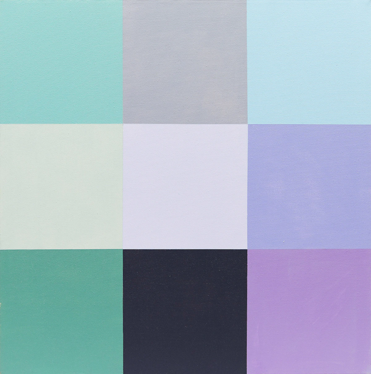 Steve Rockwell, Jeremy McPherson vs. William Fisk, Milk Gallery, February 22, 2001 (Color Match Series) , acrylic on canvas, 2015