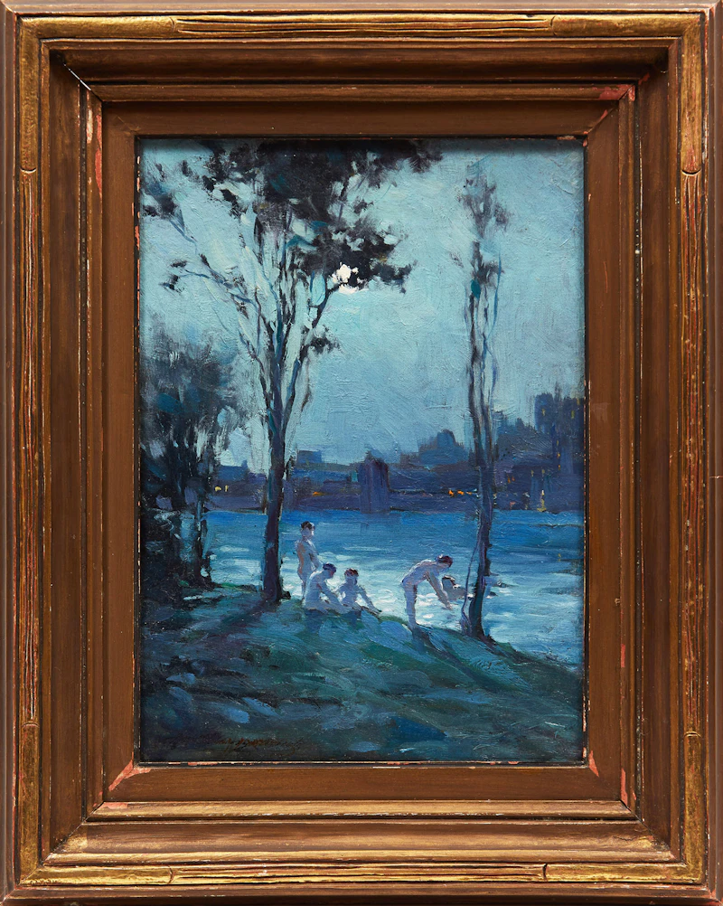 Farquhar McGillivray Strachan Knowles, Summer Night Swim, oil on board - view 2