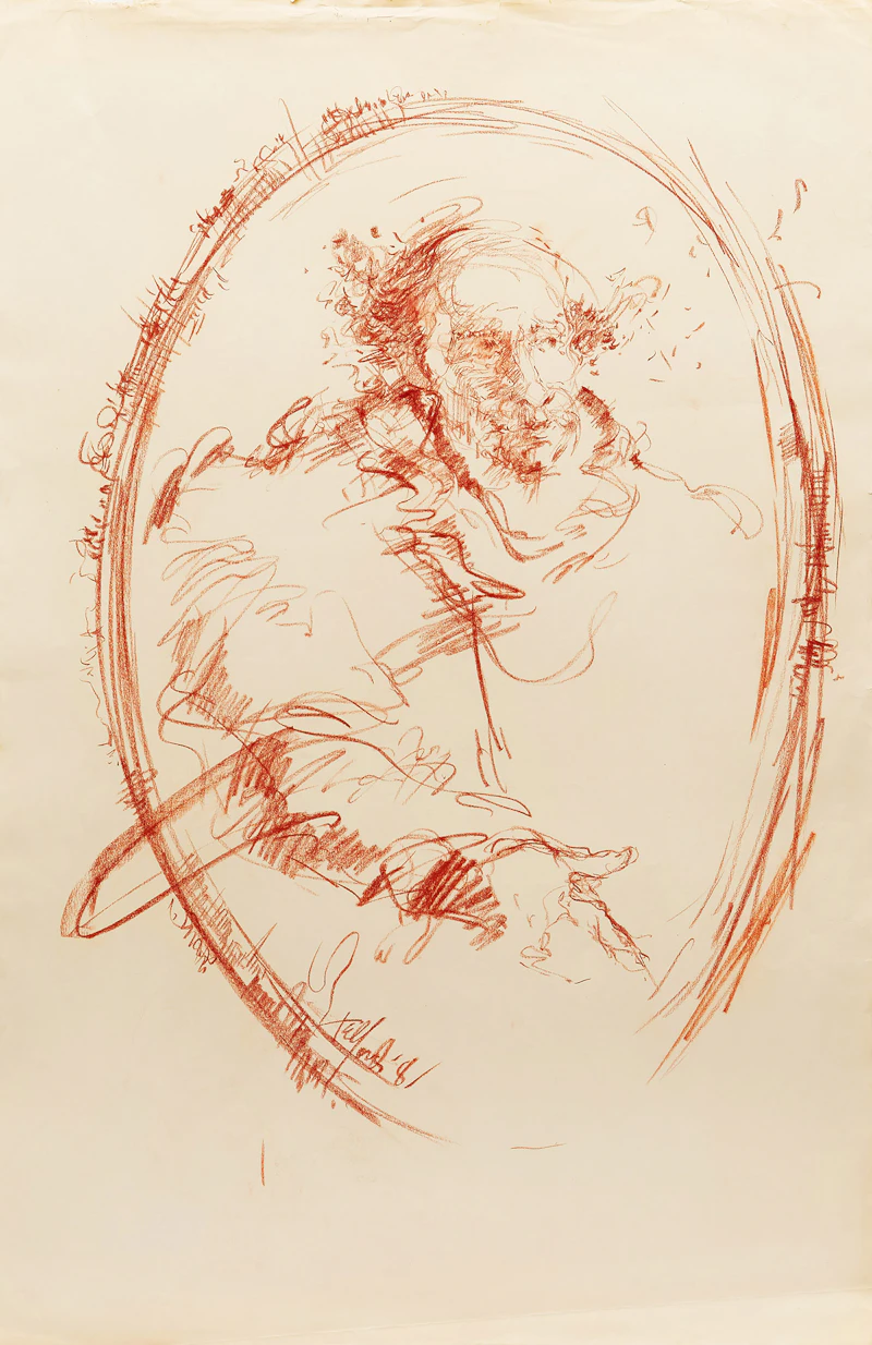 Telford Fenton, Two Portraits , conté - view 3