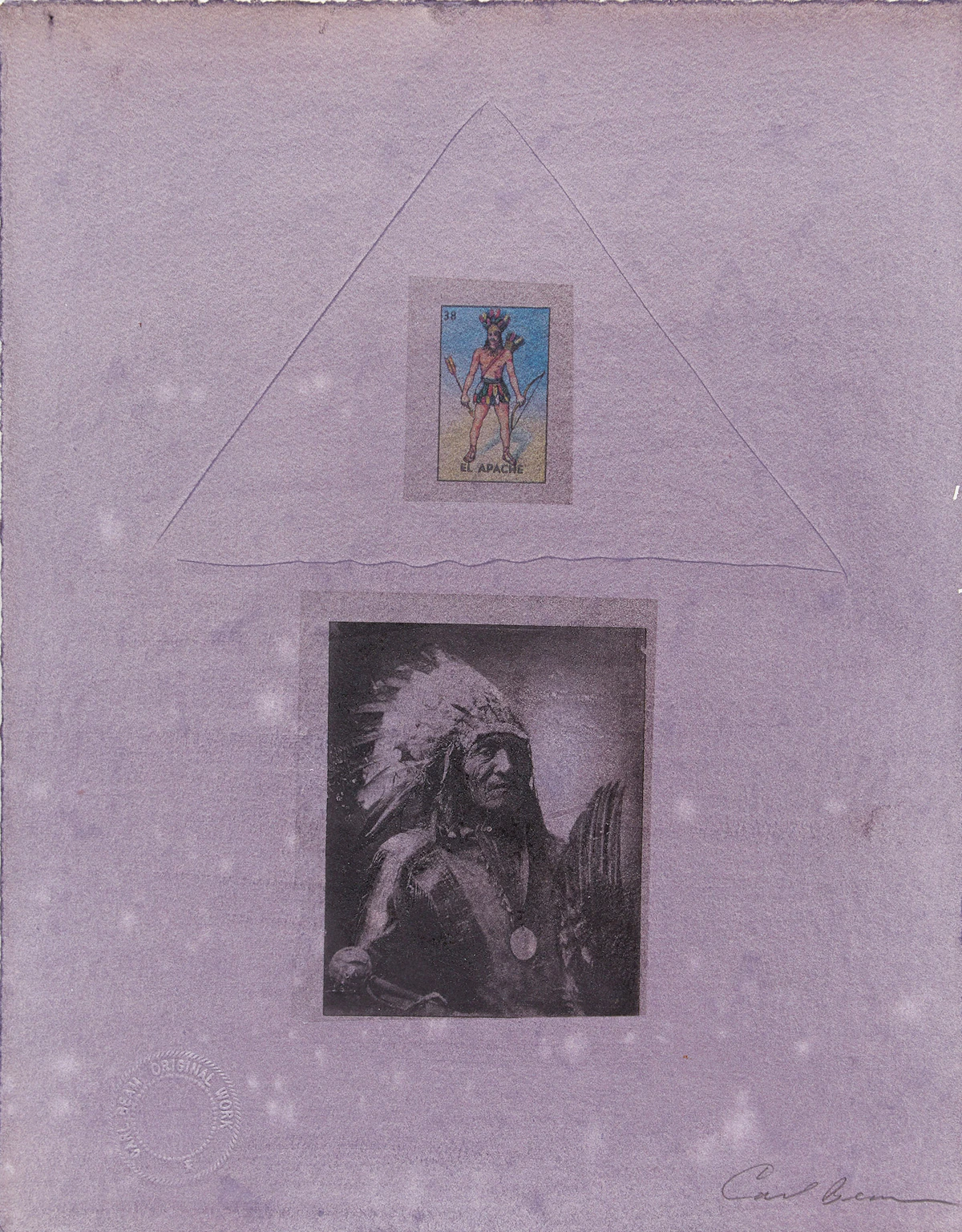 Carl Beam, El Apache, mixed media print