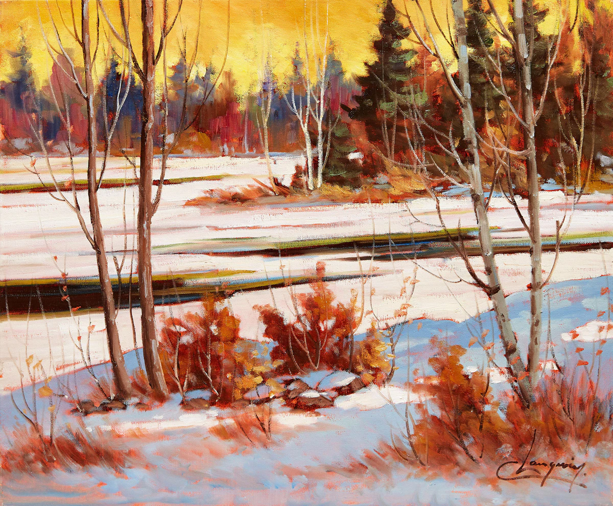 Claude Langevin, Au Dégel , oil on canvas