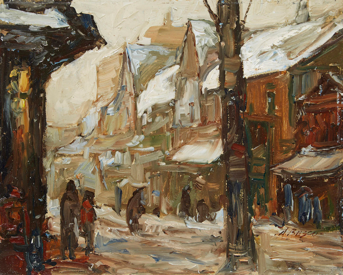 Donald Besco, Breadalbane St., Kensington Market (Winter) , oil on panel