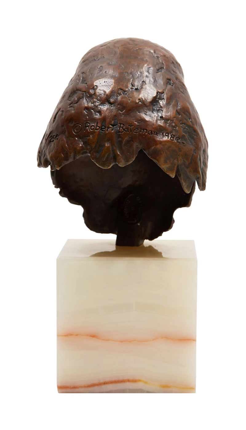 Robert Bateman, Red-Tailed Hawk Head Study (Buteo Jamaicensis), bronze, 1982 - view 4