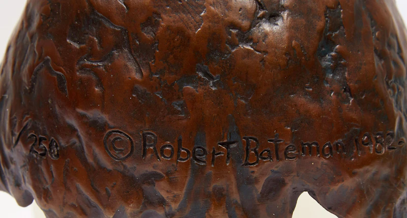 Robert Bateman, Red-Tailed Hawk Head Study (Buteo Jamaicensis), bronze, 1982 - view 5