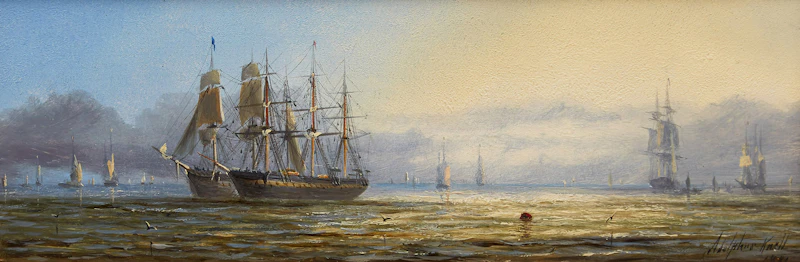 Shipping on Calm Seas by Adolphus Knell